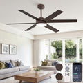 Fanbulous 56 Inch Ceiling Fans with Lights and Remote, Reversible 6 Blades, Dimmable, 3000K-6000K Adjustable, Outdoor Ceiling Fans for Patios, Large Ceiling Fan for Indoor or Covered Outdoor-Brown