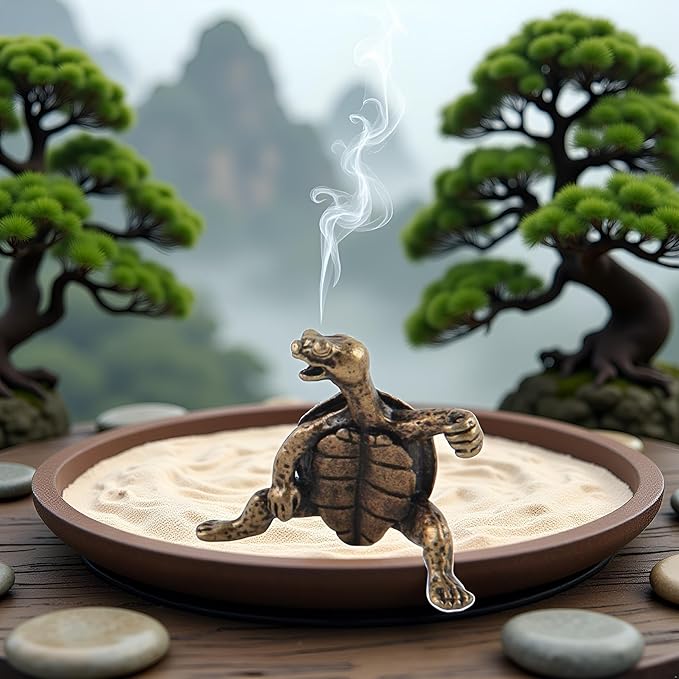 1Pc Turtle Incense Stick Holder Exquisite Sleep Aid Handcrafted Beautiful Censer Holder Home Decor Antique Bronze, Incense Holders, Home Fragrance