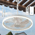 20" Gazebo Fan With Light Waterproof Ceiling Fan,5 Blade,Dimmable Color,3CCT,Alexa/Google,White Plug In Caged Outdoor Fan for Patio Backyard Family Reunions Parties