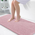 OLANLY Bathroom Runner Rugs 47x24, Soft Absorbent Chenille Bath Rugs, Rubber Backing Quick Dry, Machine Washable Long Bath Mats for Bathroom Floor, Tub and Shower, Home Decor Accessories, Dusty Rose