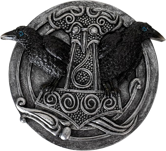 Pacific Giftware Thor’s Hammer Incense Burner with Dual Raven Design Perfect for Viking Home and Halloween Decor or Relxation 5.31" Long