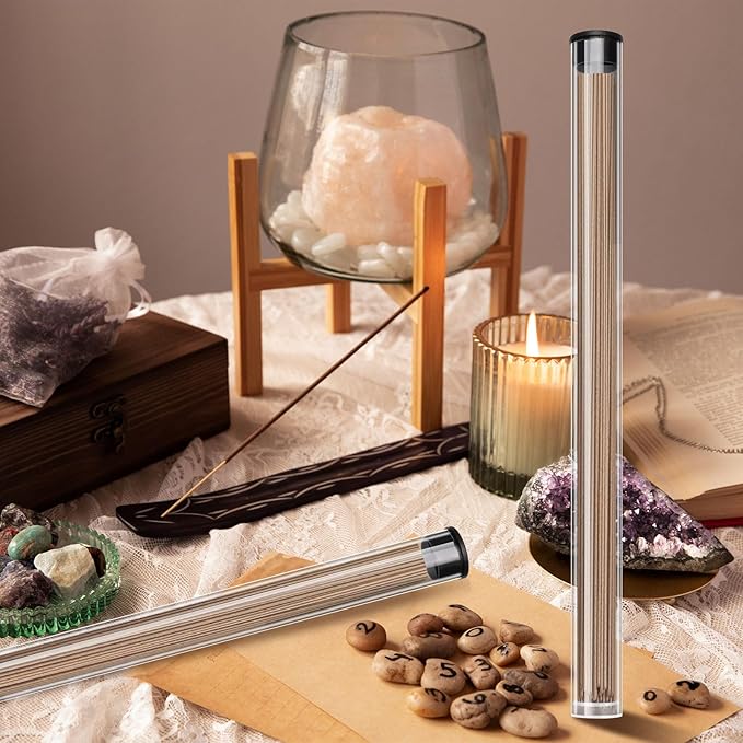CHGCRAFT 15 Pcs Clear Plastic Tube with Black Lid Transparent Plastic Tube Clear Storage Holder Clear Bead Containers for Store Incense Sticks Beads 9.1 inches