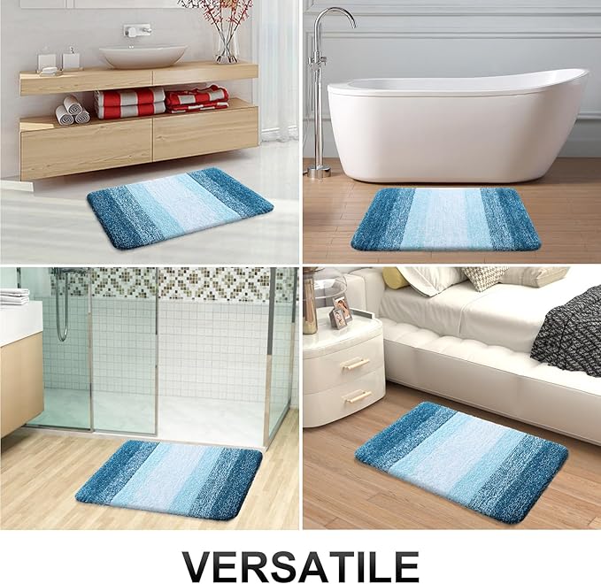 OLANLY Large Bathroom Rugs Mat 44x32, Extra Soft Absorbent Microfiber Bath Rugs, Rubber Backing, Quick Dry, Washable Bath Mats for Bathroom Floor, Tub and Shower, Home Decor Accessories, Peacock Blue