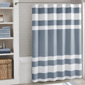 Madison Park Spa Waffle Shower Curtain Pieced Fabric Extra Long Premium Spa Quality Modern Shower Curtains for Bathroom, Tall 72x84, Indigo Blue