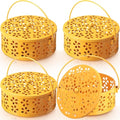 Lallisa 4 Pieces Mosquito Coil Holder Incense Coil Holder Retro Portable Metal Hanging Incense Burner with Handle Round for Home Camping Indoor Outdoor Patio(Yellow)