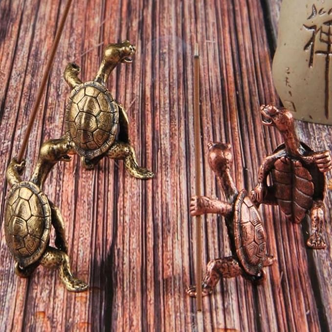 1Pc Turtle Incense Stick Holder Exquisite Sleep Aid Handcrafted Beautiful Censer Holder Home Decor Antique Bronze, Incense Holders, Home Fragrance