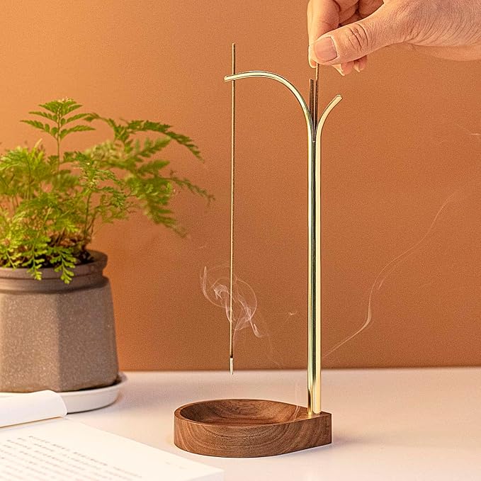Incense Holder + Storage,Brass Incense Holder for Sticks with Storage, Incense Burner for Meditation Yoga Spa Room Decor