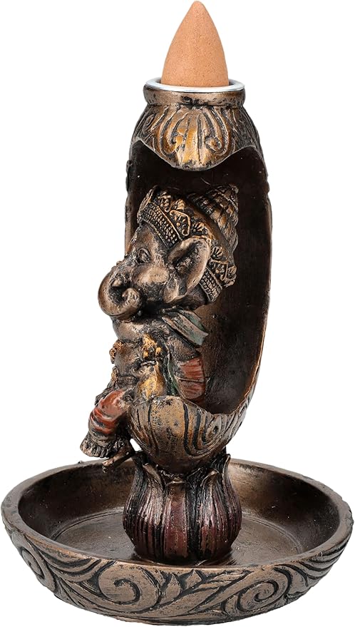 Pacific Giftware Ganesha Backflow Incense Holder with Celestial Design