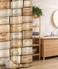 Ambesonne Winery Stall Shower Curtain, Different Wine Corks Arranged in a Line French Aged Fine Wine Art Print, Fabric Bathroom Decor Set with Hooks, 36" W x 72" L, Ivory Brown