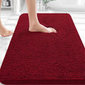 OLANLY Bathroom Rugs 30x18, Extra Soft Absorbent Chenille Bath Rugs, Rubber Backing Quick Dry, Machine Washable Bath Mats for Bathroom Floor, Tub and Shower, Home Decor Accessories, Red