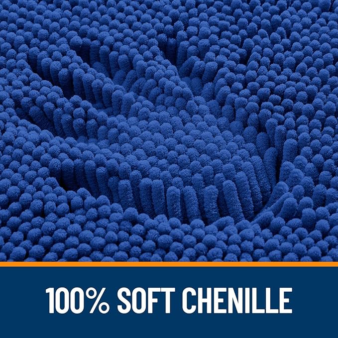 OLANLY Large Bathroom Rugs 50x30, Extra Soft Absorbent Chenille Bath Rugs, Rubber Backing Quick Dry, Machine Washable Bath Mats for Bathroom Floor, Tub and Shower, Home Decor Accessories, Royal Blue
