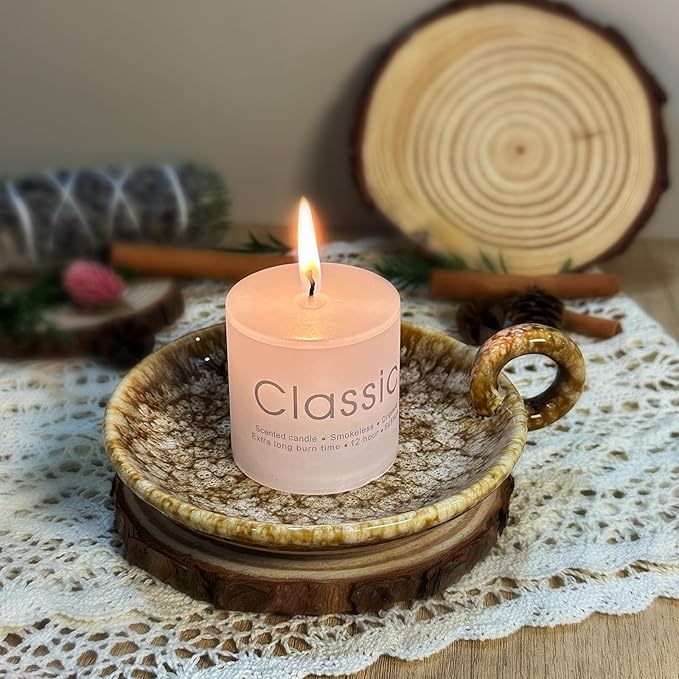 Vintage Ceramic Incense Holder for Sticks, Palo Santo Stick and Sage Holder for Burning, Candle Holders with Handle for Meditation Yoga Room Home Decor