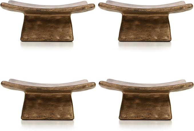 Hosley Square Candle Holder Pedestal with Incense Stick Holder – Decorative Display Stand for Pillar Candles, Small Décor & Meditation Spaces