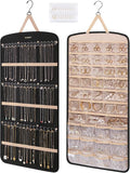 BAGSMART Hanging Jewelry Organizer, Anti-tangle Necklace Holder Earrings Rings Closet, Door,1 Piece, Extra Large Black