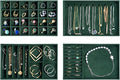 ProCase Stackable Jewelry Organizer Trays for Drawers, Jewelry Drawer Inserts Container Display Case Storage for Earring Necklace Rings Bracelet with Removable Dividers -Green, 4 Layers