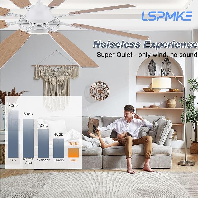 Ceiling Fan With Light & Remote Indoor/Outdoor Use 60 Inch White | Reversible DC Motor,3CCT, Dimmable, Timer, Noiseless,Ceiling Fan for Bedroom Living Room