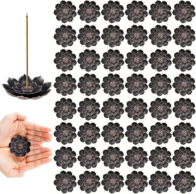 60 Pcs Lotus Incense Holder for Stick Bulk 2.28 inches Incense Burner Ash Catcher Cone Holder Indian Return Gifts for Diwali Pooja Home Fragrance Yoga SPA Sauna Bedroom