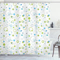 Ambesonne Abstract Shower Curtain, Blue and Green Bubble Like Circle and Dots Pattern Design Print, Cloth Fabric Bathroom Decor Set with Hooks, 69" W x 75" L, Pale Green Pale Blue