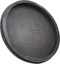 Hrastany Round Wooden Serving Tray with Beads, Circle Vintage Black Wood Coffe Table Tray for Dining Room Table Centerpiece, Kitchen Counter