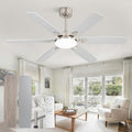 Fanbulous 52 Inch Ceiling Fans with Lights, Indoor/Outdoor Modern Ceiling Fan with Reversible Blade And 2 Rods, Quiet DC Motor, 3CCT & 6-Speed Remote Control, Dual Finish Blade for Living Room/Bedroom