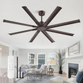 ZMISHIBO 72 Inch No Light, Large Industrial Ceiling Fan with 8 Aluminium Blades, Quiet DC Motor, 6 Speeds, Modern Ceiling Fan without Light for Garage/shop/living room,Oil-bronze