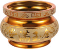 Yardwe Ceramic Incense Burner 6 Inch Golden Incense Holder Bowl Feng Shui Censer for Home Decor Spiritual Offerings