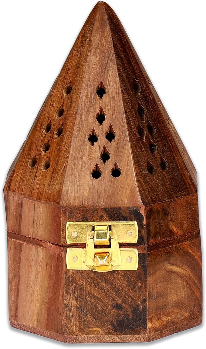 Yajna Traditional-Handmade Incense-Stick-and-Cones-Holder Incense-Burner-ash-Catcher-Stand (Octa Temple)