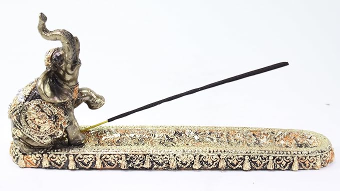 We pay your sales tax Elephant Incense Burner Holder Lucky Figurine Home Decor Gift (11)