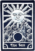 Sun Tarot Card Incense Burner – 3.5" x 5" Hand-Painted Holder | Tarot Decor, Meditation Tool, Spiritual Gift | Sun Card Symbolism for Positivity, Clarity & Energy Cleansing