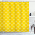 Ambesonne Yellow Shower Curtain, Polka Dots on Plain Background Vibrant Vintage Fashion Texture for Home Contemporary, Cloth Fabric Bathroom Decor Set with Hooks, 69" W x 70" L, Yellow
