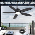 Fanbulous 52 Inch Waterproof Outdoor Ceiling Fan with Light for patio,Black | IP65 Wet Rated, 3CCT Dimmable Light,Remote Control,6-Speed DC Motor, Plug-in Cord, Hanging Hook for Gazebo, Porch, Pergola.