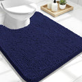 OLANLY Toilet Rugs U-Shaped 24x20, Extra Soft Absorbent Chenille Contour Bathroom Rugs for Toilet, Dry Quickly, Machine Washable, Non-Slip Bath Mat, Twilight Sapphire