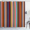 Ambesonne Abstract Shower Curtain, Vibrant Colored Stripes Vertical Pattern Funky Modern Tile Illustration, Cloth Fabric Bathroom Decor Set with Hooks, 69" W x 75" L, Orange Purple