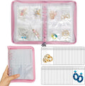Earring Organizer Case Travel Jewelry Organizer Transparent Jewelry Storage Book for Necklace Bracelet Ring Holder with Small Clear Zippered Pouch