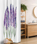 Ambesonne Watercolor Flower Stall Shower Curtain, Illustration of Lavender Flowers Fresh Colors Mint Family Plant, Fabric Bathroom Decor Set with Hooks, 36" W x 72" L, Violet White