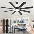 Fanbulous 72 Inch Ceiling Fans with Lights, Black Modern Ceiling Fan with Remote,Large Farmhouse Indoor & Outdoor Ceiling Fan with 8 Dual Finish Blades, Quiet DC Motor, Bright LED Light