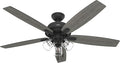 Hunter Dondra, Indoor, Ceiling Fan, with LED Lights, 60 inch, Matte Black
