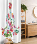 Ambesonne Yoga Stall Shower Curtain, Colorful Yoga Pose Floral Human Leaf Meditating Spring Wellness Vibrant Colors Namaste, Fabric Bathroom Decor Set with Hooks, 36" W x 72" L, Pink Blue