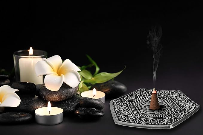 Incense Garden Incense Burner - Cone Burner - Palo Santo Holder - Tibetan Style Incense Stick Holder with OM Symbol