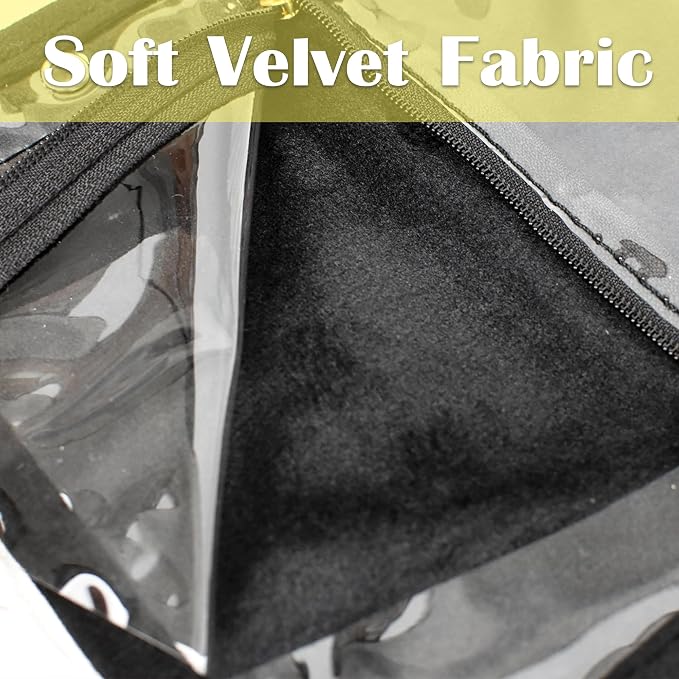 Travel Jewelry Organizer Case,Jewelry Bags for Traveling, Jewelry Binder with 24 Pcs Clear Zipper Velvet Pouches (Inner Pages, 3 PCS)