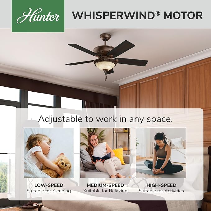 Hunter Italian Countryside, Indoor, Ceiling Fan, 52 inch, P.A. Cocoa