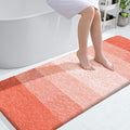 OLANLY Large Bathroom Rugs Mat 54x24, Extra Soft Absorbent Microfiber Bath Rugs, Rubber Backing, Quick Dry, Machine Washable Bath Mats for Bathroom Floor, Tub and Shower, Home Decor Accessories, Coral