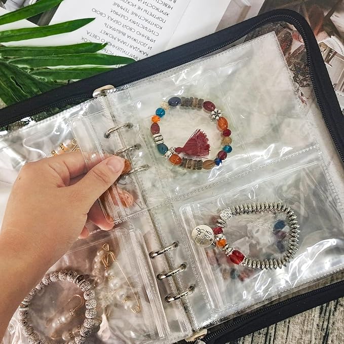 Jewelry Pouch Clear Self Seal Plastic Zipper Bags for Necklace Bracelet Packing Storage Transparent PVC Lock Pouches, Pack of 48