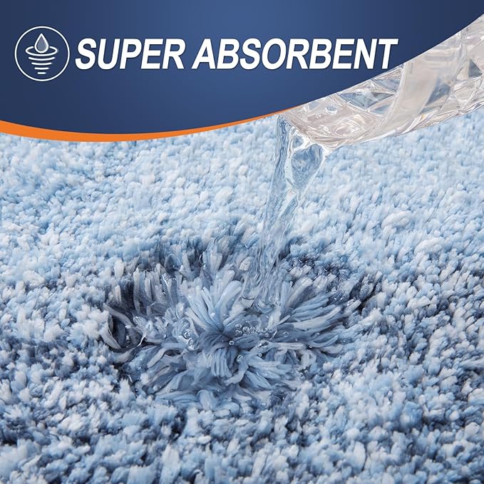 OLANLY Large Bathroom Rugs Mat 40x32, Extra Soft Absorbent Microfiber Bath Rugs, Rubber Backing, Quick Dry, Machine Washable Bath Mats for Bathroom Floor, Tub and Shower, Home Decor Accessories, Blue