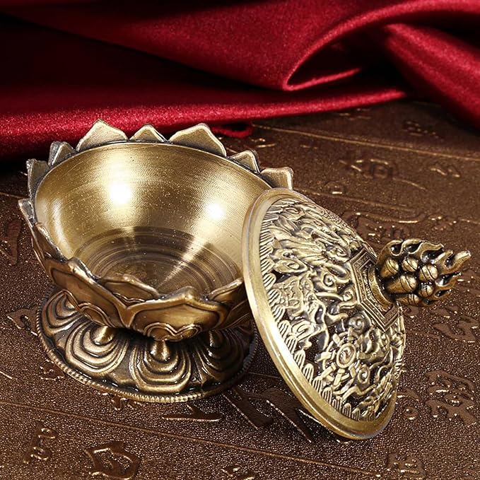 Incense Holder, Vintage Style Backflow Smoke Censer Incense Burner Stick Cone Holder for Home Decoration(Bronze) 2.95 x 2.71inch