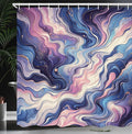 Ambesonne Purple Shower Curtain, Oil Paint Like Marble Print Warm Deep Tones Mystery of The Universe, Cloth Fabric Bathroom Decor Set with Hooks, 69" W x 70" L, Quartz Mustard Azure Blue