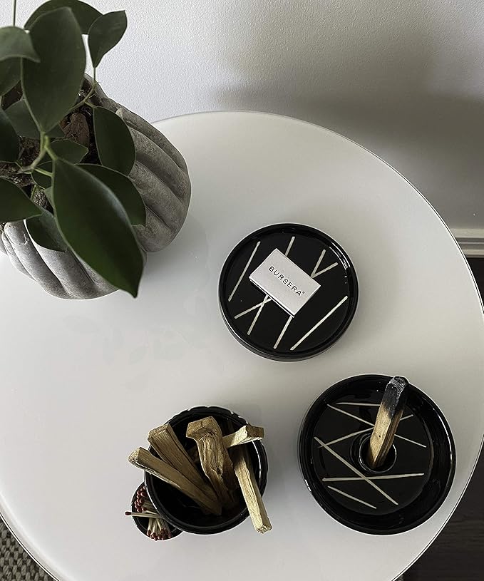 Bursera Onyx Ceramic Plate, Tree Planted with Every Order, Smudging Tray for Palo Santo, White Sage, Incense Burner and Jewelry Dish, Decorative Plate