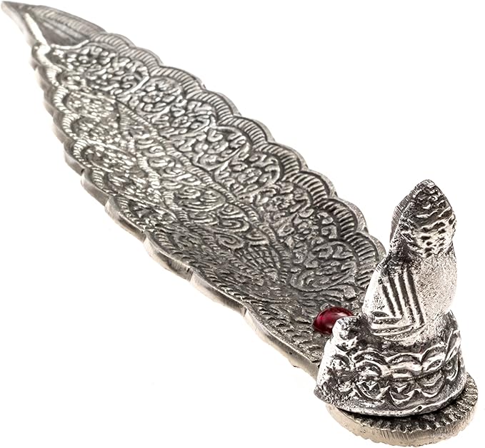 Buddha Incense Holder for Incense Sticks, Cones - 12" Ornate Leaf Ash Catcher for Spiritual Home Decor, Meditation Room Decor, Spiritual Gifts - Alternative Imagination