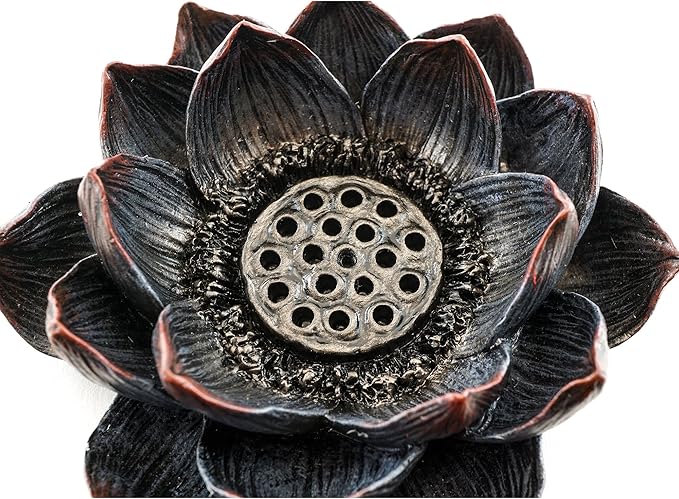 Lotus Incense Burner and Votive T-Light Candle Holder Meditation Flower Buddha