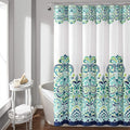 Lush Decor Clara Shower Curtain Single 72" W x 72" L Blue & Green - Fabric Shower Curtains for Bathroom - Colorful Bathroom Curtain - Boho Décor